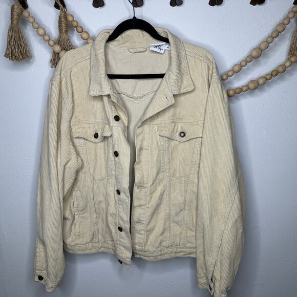 Princess Polly Jackets & Blazers - Princess Polly Tan Corduroy Button Down Shacket Jacket